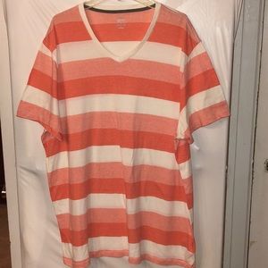 Men’s Old Navy vneck orange and white striped tee